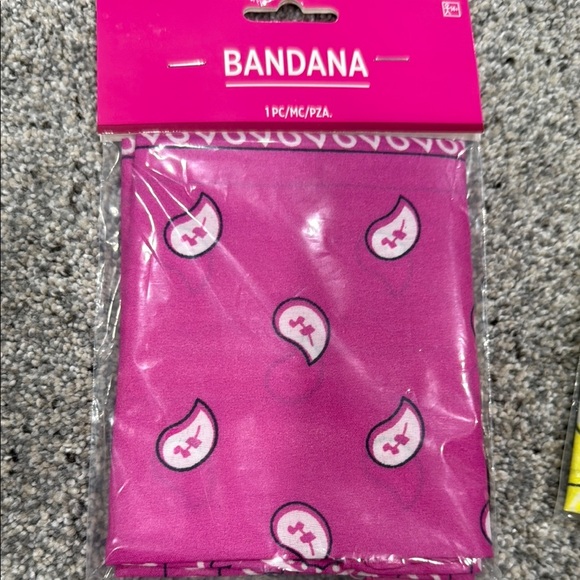 Set of Three Bandanas in Pink, Yellow, and White - Picture 2 of 7